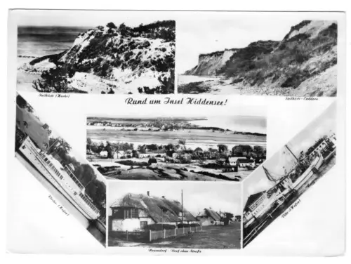 AK, Insel Hiddensee, sechs Abb., gestaltet, 1965