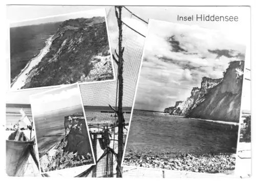 AK, Insel Hiddensee, drei Abb., gestaltet, Steilküste, 1966