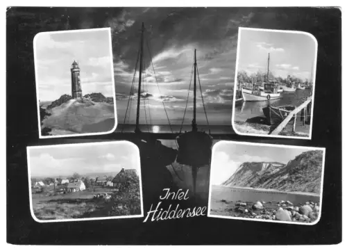 AK, Insel Hiddensee, fünf Abb., gestaltet, 1965