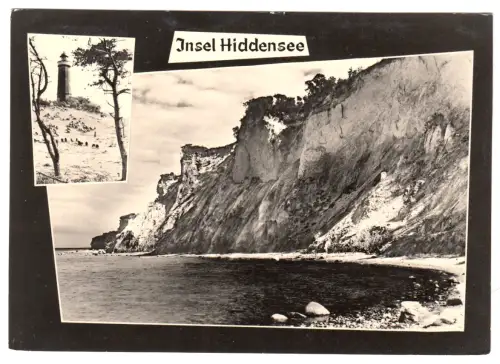 AK, Insel Hiddensee, zwei Abb., Leuchtturm am Dornbusch,  Am Enddorn, 1966