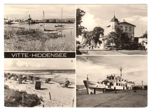 AK, Vitte Insel Hiddensee, vier Abb., u.a. FDGB-Heim "Zur Ostsee", 1973