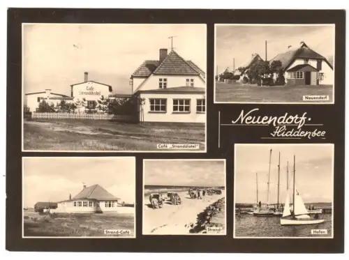 AK, Neuendorf Insel Hiddensee, fünf Abb., gestaltet, 1968