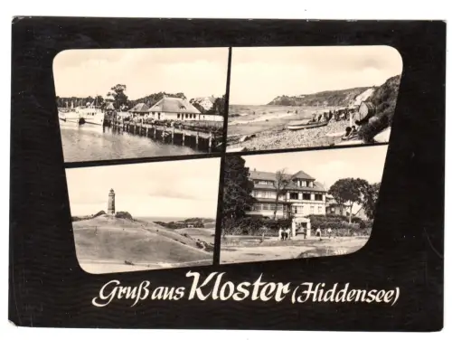 AK, Kloster Insel Hiddensee, vier Abb., gestaltet, 1961