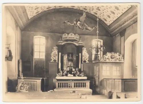 AK, Kloster Insel Hiddensee, Fischerkirche, Innenansicht, 1954