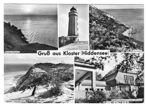 AK, Kloster Insel Hiddensee, fünf Abb., 1960