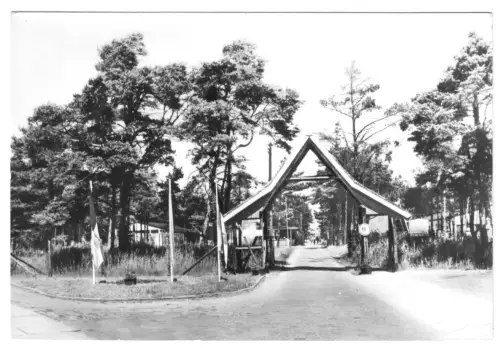 AK, Ostseebad Prerow Darss, Eingang zum Zeltplatz, 1978