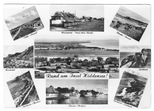 AK, Insel Hiddensee, neun Abb., gestaltet, 1958
