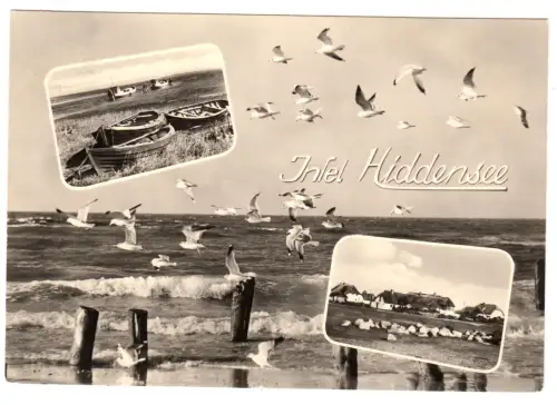 AK, Insel Hiddensee, drei Abb., gestaltet, 1968