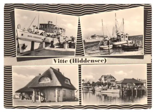 AK, Vitte Insel Hiddensee, vier Abb., gestaltet, 1964