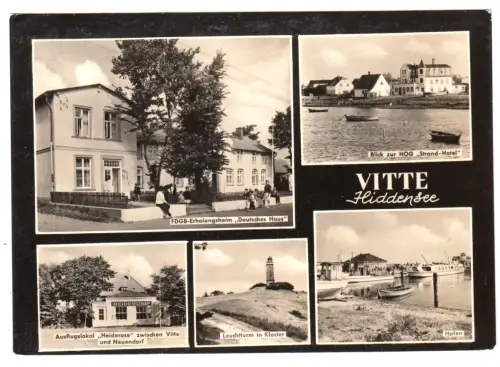 AK, Vitte Insel Hiddensee, fünf Abb., gestaltet, 1968