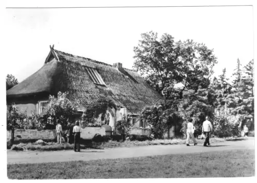 AK, Vitte Insel Hiddensee, Blaue Scheune, belebt, 1978