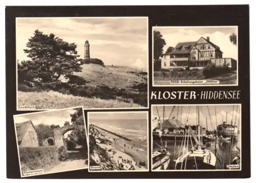 AK, Kloster Insel Hiddensee, fünf Abb., gestaltet, 1966