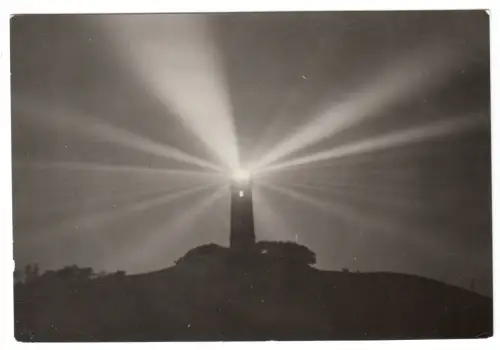 AK, Kloster Insel Hiddensee, Der Leuchtturm bei Nacht, 1986