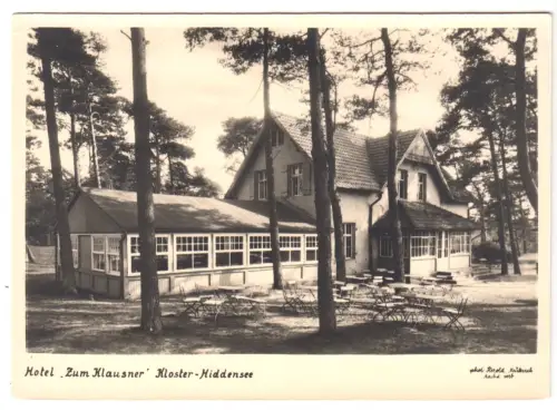 AK, Kloster Insel Hiddensee, Hotel "Zum Klausner", 1957