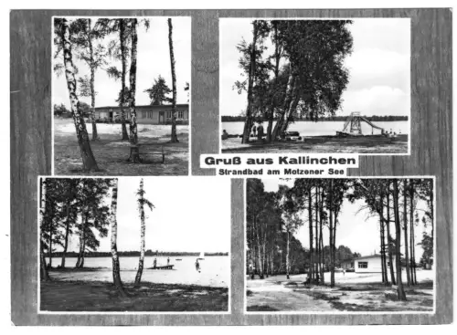 AK, Kallinchen Kr. Zossen, Strandbad am Motzener See, vier Abb., 1969