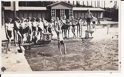 Orig. Foto Kinder beim Baden Freibad Neundorf ? Haselbrunn? Plauen Vogtland