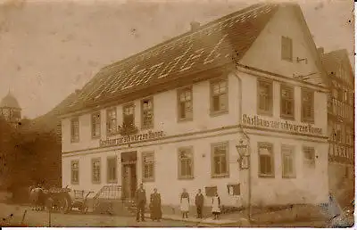 Orig. Foto Zillbach Schwallingen b. Schmalkalden Gasthof Schwarze Henne Mandel