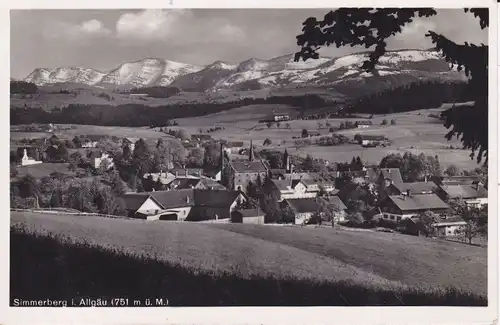 Ansichtskarte Simmerberg Weiler Allgäu Gesamtansicht Foto ca. 1940