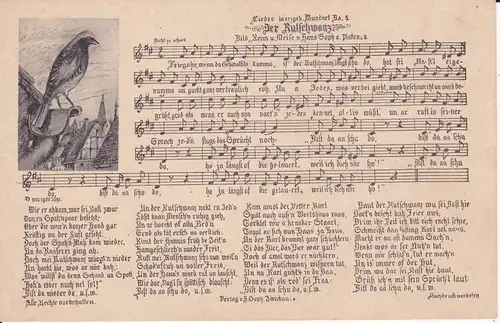 Ansichtskarte Liedpostkarte "Der Rutschwanz" Hans Soph Erzgebirge ca. 1920
