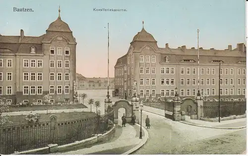 Ansichtskarte Bautzen Kavalleriekaserne 1912