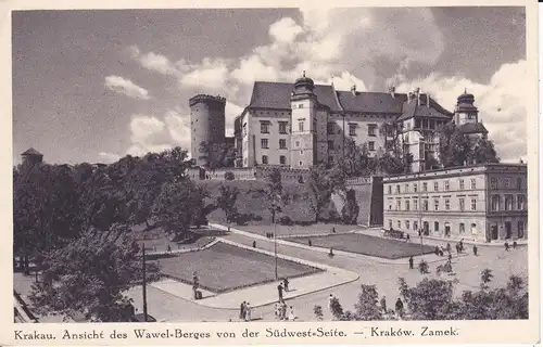 Ansichtskarte Krakau / Kraków Wawel von Südwesten ca. 1940