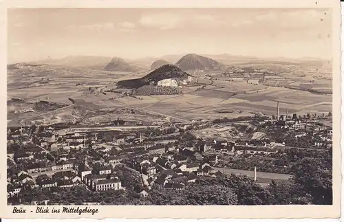 Ansichtskarte Brüx / Most Teilansicht mit Fabriken Blick Mittelgebirge 1943