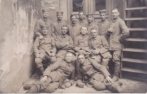 Orig. Foto Gruppenbild Soldaten WK I Dresden 1918