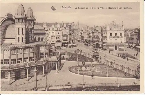 Ansichtskarte Ostende / Oostende Kursaal Boulevard Van Iseghem Straßenbahn ca. 1910