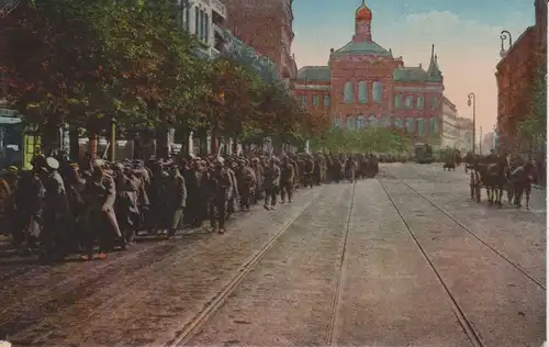 Ansichtskarte Warschau / Warszawa Russische Gefangene Erster Weltkrieg 1917
