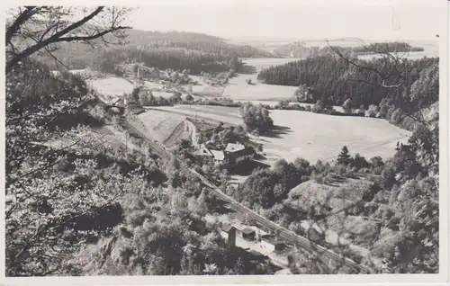 Ansichtskarte Foto Vogtland Sachsen Thüringen Bahnstrecke Hof / Schumann Triebes ca.1940