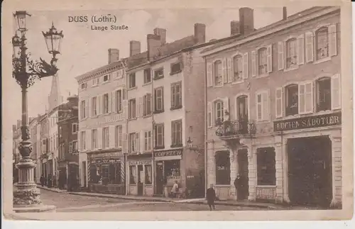 Ansichtskarte Duss / Dieuze Lange Straße Feldpost 1917
