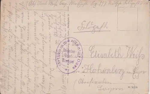 Ansichtskarte Duss / Dieuze Lange Straße Feldpost 1917