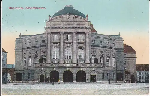 Ansichtskarte Chemnitz Stadttheater 1913