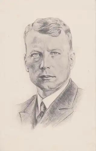 Ansichtskarte Kapitänleutnant Schuhart Porträt Zeichnung