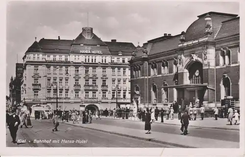 Ansichtskarte Kiel Bahnhof Hansa-Hotel Foto ca. 1930