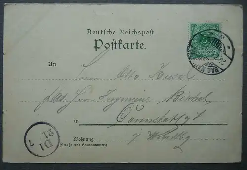 Ansichtskarte Bad Nauheim Kurhaus Badehaus Sprudel Farblitho 1897