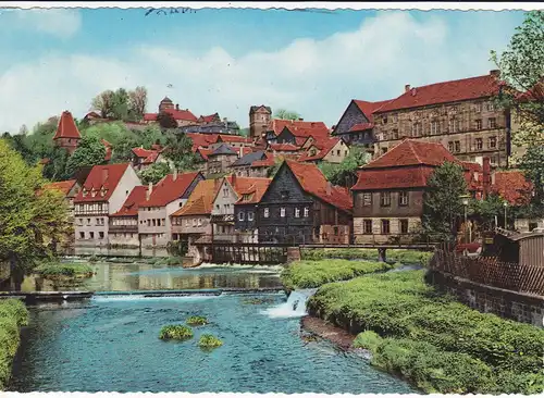 Ansichtskarte Kronach Franken Flusspartie Burg Festung 1975