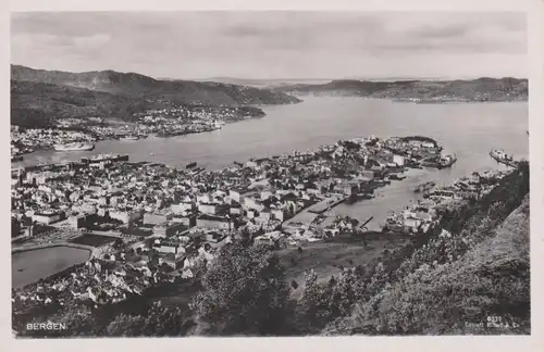 Ansichtskarte Bergen Gesamtansicht Bucht Foto ca. 1930