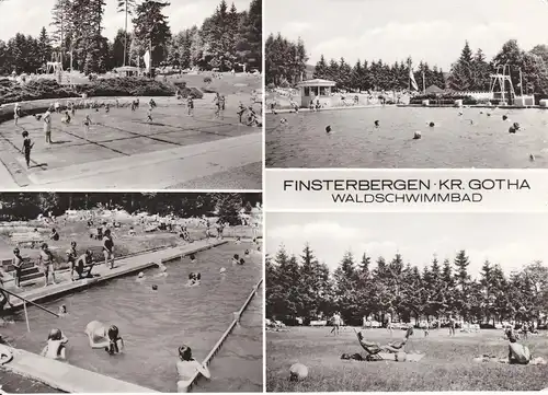 Ansichtskarte Finsterbergen FRiedrichroda Thüringen Waldschwimmbad Mehrbildkarte 1979