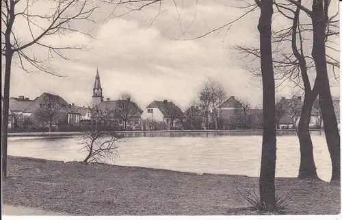 Ansichtskarte Kirchenlamitz Fichtelgebirge Stadtweiher Stadtteich Kirche ca. 1930