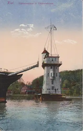 Ansichtskarte Kiel Signalstation Düsternbrook 1912?