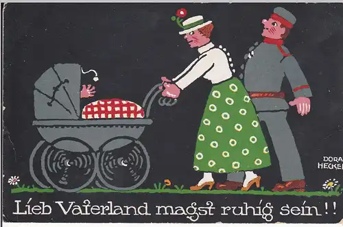 Ansichtskarte Künstlerpostkarte "Lieb Vaterland" Dora Heckel WKI Feldpost 1916