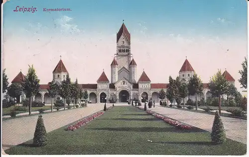 Ansichtskarte Leipzig Krematorium Feldpost 1915