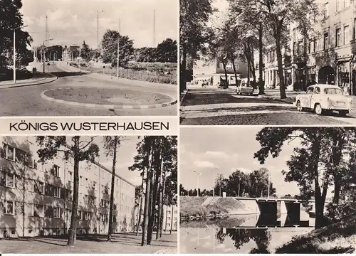 Ansichtskarte Königs Wusterhausen Mehrbildkarte Straßenansicht Brücke Kreisverkehr 1973
