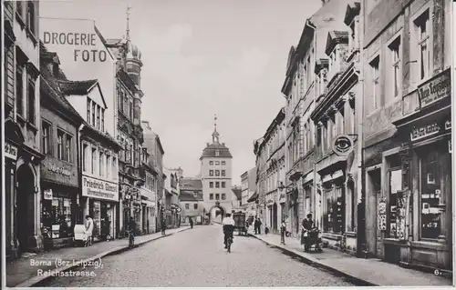 Ansichtskarte Borna b. Leipzig Reichsstraße Foto 1939