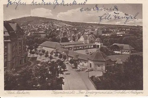 Ansichtskarte Bad Nauheim Teilansicht Kuranlagen 1927