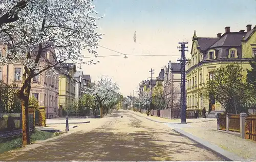 Ansichtskarte Mittweida Leisniger Straße gel. 1944