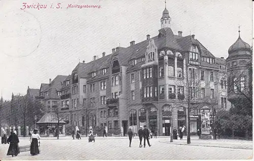 Ansichtskarte Zwickau Moritzgrabenweg Feldpost 1915