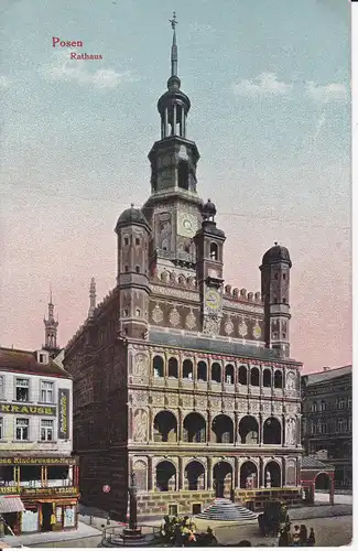 Ansichtskarte Posen / Poznan Rathaus ca. 1910