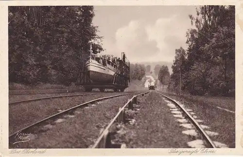 Ansichtskarte Buchwalde / Buczyniec Oberländischer Kanal Geneigte Ebene Schiff auf Schienen